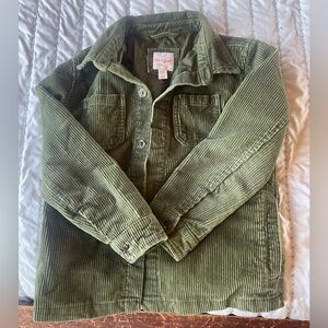 Cat & Jack Green corduroy button up boys shacket/jacket/shirt, size S 6/7